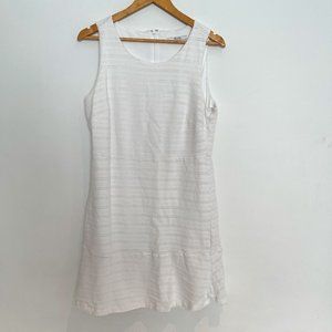 Alfred Sung Woman White Eyelet FullyLined Sleeveless Back Zip Shift Dress Size L